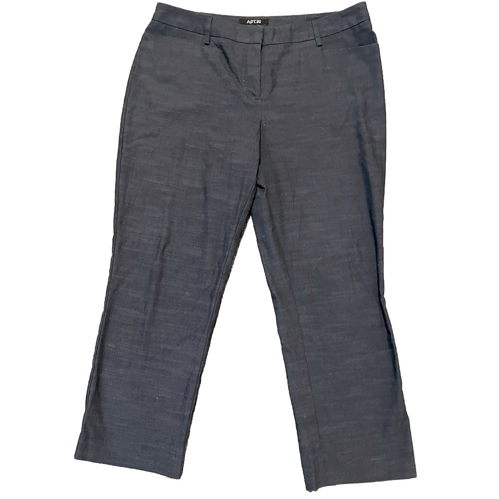 Apt 9 Pants Women’s Size 8 Gray Work Slacks Office Dress Trousers cropped capri